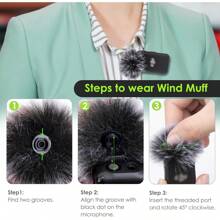 YOUSHARES Mic Wind Muff For D JI Mic - 4 Packs D JI Mic Windscreen, Mic Windshield Furry Cover Compatible With D JI Wireless Lavalier Microphone For Record Interview - 4PCS - View 6