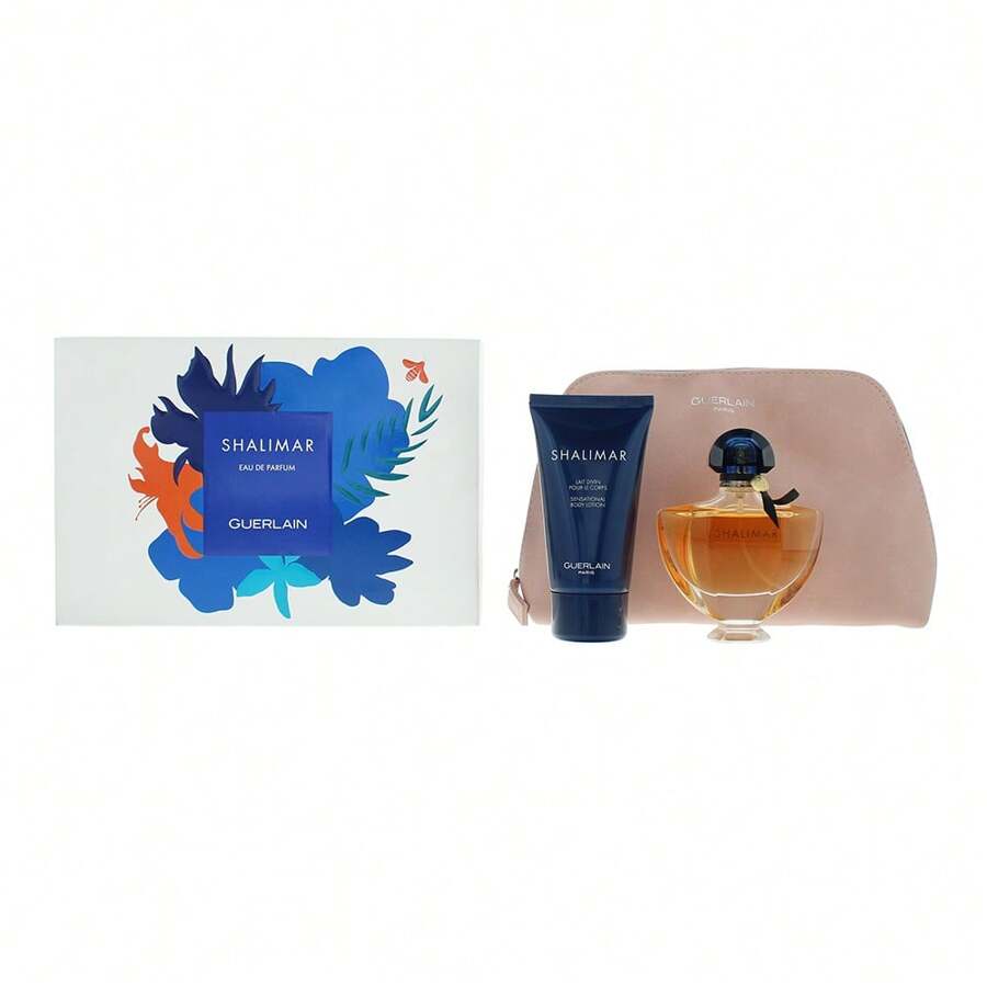 Guerlain Shalimar Eau De Parfum 50ml, Body Lotion 75ml + Pouch Gift Set - Amber Floral - View 1