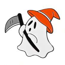 1pc Creative Cartoon Halloween Series Pumpkin Head Ghost Unique Design Metal Lapel Pin - Multicolor - View 7