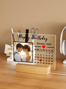 1pc Custom Night Light With Your Text Or Photo Warm Colors Night Light Acrylic Lamp Unique Personalized Gifts For Couple, Ideal For Anniversary Gift, Valentine Gift, Birthday Gift, Wedding Gift, Mother's Day Gift, Father's Day Gift, Best Friend Gift, Gift For Mom/ Dad/ Her/ Him/ Girlfriend/ Boyfriend/ Wife/ Husband/ Friend - Large Rectangular Inverted-1p Square Calendar - View 7
