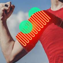 男女通用 USB 供电加热肩部按摩器，3 种振动和加热设置，适合运动和送礼 - 黑色 - 查看 6