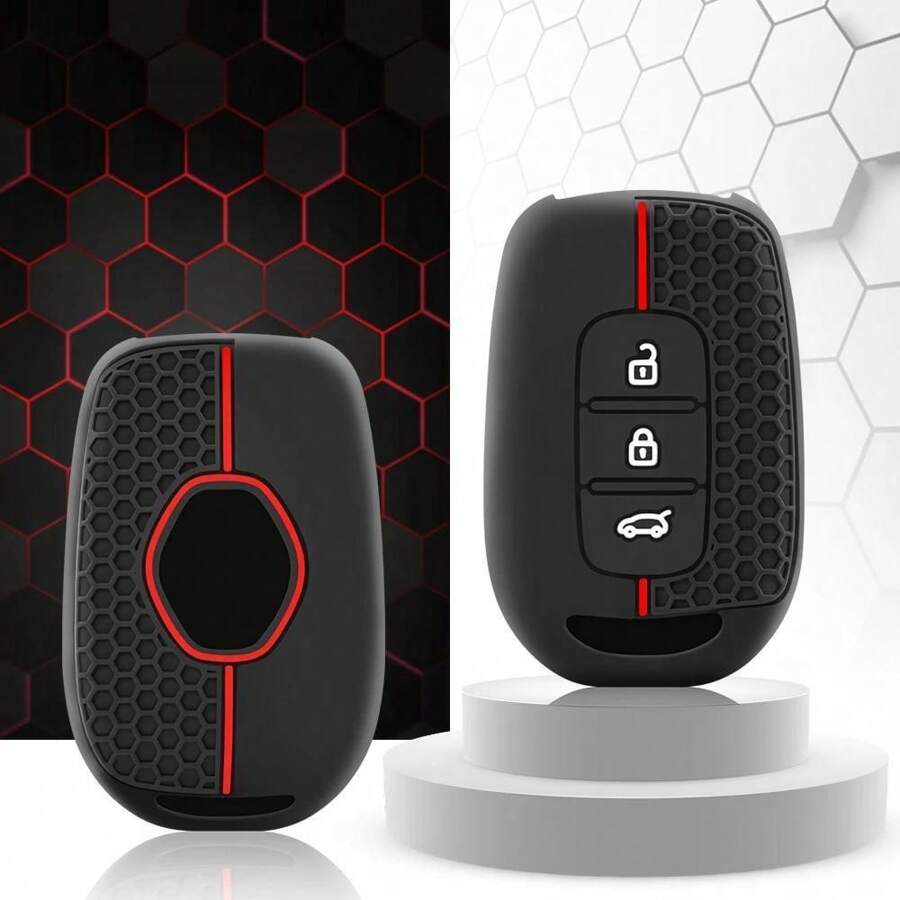 硅胶汽车钥匙壳适用于雷诺 Duster Dacia Scenic Master Megane 2016 2017 Fob 3 2 键遥控钥匙盖