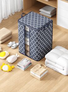 1PC Blue Lantern Shaped Large Capacity Clothing Storage Bag, Toy Storage Bag, Moving Packaging Bag, Cabinet Top Storage Bag, Bed Bottom Storage Bag, Bathroom Dirty Clothes Storage Bag, Visual Classification Storage Bag