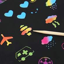 10pcs 20pcs 50pcs 100pcs DIY Scratch Paper Art Set Square Rainbow Magic Scratch Paper Drawing Card Notes For Children Party Supplies Home Decoration Black Scratch It Off Art Crafts Kits With Wooden Stylus For Teenager Halloween Christmas Birthday Gift Decorate Party Favor Game Project Kit Thank-You Card Handmade Relieve Stress
