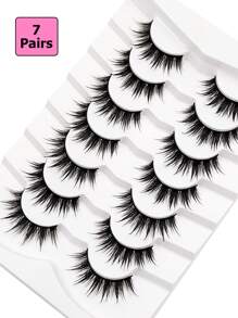 Asiteo 7 Pairs Wet Look Fluffy False Eyelashes, Fairy Cartoon Style, Reusable, Beginner-Friendly False Lashes, Suitable For Anime, Cosplay, Gothic And Doll Makeup - 尖尾漫畫款 - 查看 6