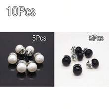 10/20 Stücke Knöpfe ohne Nähen, Faux Perlmutt Druckknöpfe, schwarz & weiß, vielseitige Brosche DIY Dekoration, ohne Nähen erforderlich