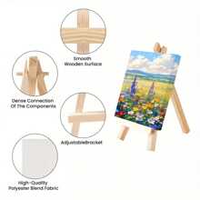 12PCS 10X10Cm Mini Canvas Art Boards & Easels & Brushes Sets Canvases Boards,Back To School,School Supplies - White - View 4