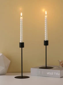 1pc European Style Iron Art Double Cup Design Candlestick For Home Living Room Kitchen Dining Room Wedding Party Table Decoration