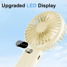 Portable Fan With LED Speed Display, Powerful Airflow, Rechargeable Travel Fan Suitable For Outdoor Camping, Mini Fan With Phone Holder
