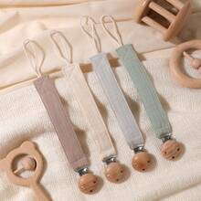 4pcs/Set Baby Pacifier Chain, Fashion Pacifier Holders & Wooden 3-Hole Pacifier Clips, Suitable For Baby Boys, Girls, Everyday Use, Gift - Multicolor - View 15