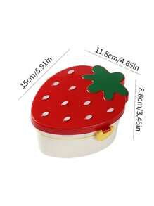 Customizable Cute Cartoon Strawberry Plastic Bento Box, Children's Double Layer Lunch Box Takeout Lunch Box For Students, Girls - Multicolor - View 9