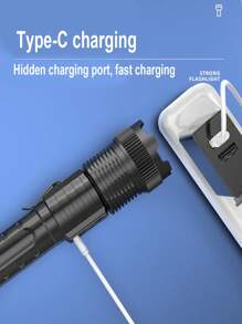 High Power LED Flashlight USB Rechargeable Torch Strong Light Flashlight Long Range Tactical Zoom Lamp Outdoor Camping Lantern