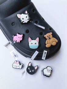 7 قطع/مجموعة من سلسلة الحيوانات الجميلة ثلاثية الأبعاد لزخرفة الأحذية والنعال والصنادل وإكسسوارات الأحذية البلاستيكية، مناسبة كهدايا لأعياد الميلاد والحفلات