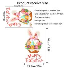 1PC Easter Bunny Window Stickers Cartoon Cute Animals Rabbit Wall Stickers For Bathroom Door Decoration Wallpaper Living Room Wall Decals DIY Bathroom Decor Summer