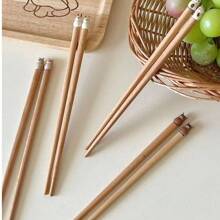 1 对精美动物主题山毛榉木筷子 - 适合情侣晚餐和寿司派对、学校用品