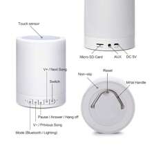 Speaker Stereo Touch Sensor Control Night Light Desk Lamp Radio - White - View 3