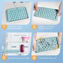 Premium Spherical Ice Cube Tray - 33 Grid Round Easy Release Round Ice Ball Maker With Lid For Refrigerator Or Freezer - Perfect For Refrigerated Whiskey, Cocktails, Tea, Coffee And Beverages - Space-Saving Design That Is Easy To Clean