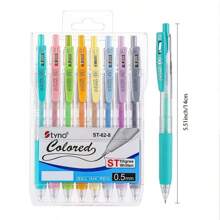 8pcs Mixed Color Gel Pen, Simple Portable Gel Rollerball Pen For Office, School, Student Back To School - Multicolor - View 2