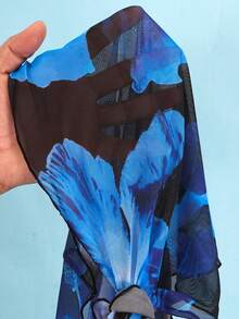 Damski kwiatowy nadruk bikini góra, pasujące dolne części, spódnica zakrywająca strój kąpielowy