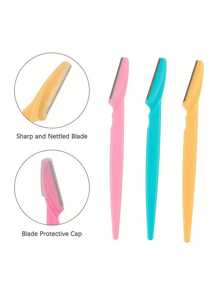 12pcs Stainless Steel Eyebrow Razors - Unscented Multi-Purpose Body Hair Removal Tool, Sharp Blades, Easy Grooming, No Accessories Included - Multicolor - View 9