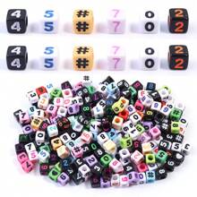 100pcs/Pack Acrylic Square & Flatround Letter Loose Beads, Fashion Cute Colorful Plated, Neon Colors, Multi-Choice For DIY Bracelets, Necklaces, Jewelry, Phone Charms, Keychains Making, Wholesale Beads
