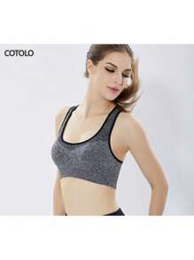 TRUMOVE Brassiere Deportivo para Mujer de Secado Rápido Antichoque Sin Armazón con Elasticidad para Yoga y Gimnasia Ropa Deportiva Superior para Mujer,top deportivo mujer,ropa deportiva de mujer,tops deportivos para mujer,top deportivo,tops de mujer,gym,brassieres de mujer - Gris - Ver 2