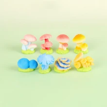 8 件装苔藓微景观创意简约仿真蘑菇 DIY 多肉植物园艺装饰配件 - 彩色 - 查看 1