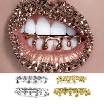 1pc New Teardrop Shaped Hip Hop Teeth Grillz, Fashion Tooth Decoration