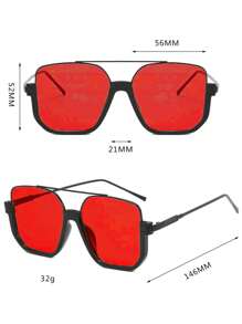 1pc Women Extra Large Frame Vintage-Inspired Fashion Glasses, Fashionable & Minimalist For Summer Beach Vacation,Outdoor,Travel