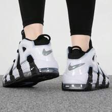 耐克儿童 Air More Uptempo 复古篮球休闲鞋 DQ6200-001 - 黑與白 - 查看 3