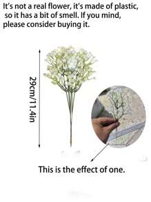 10/20pcs White/Pink Artificial Baby's Breath Flowers, Wedding Table Centerpiece, Bridal Bouquet, Wedding Decor, Suitable For Wedding Table Decoration, Cake & Dessert Decor, Birthday Party Decor - Multicolor - View 3