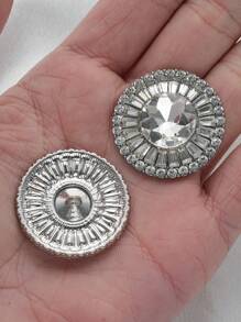 1pc/Set Delicate Metal Round Rhinestone Button, Luxury Fashion Versatile Decorative Sewing Button For Sweater, Coat, Jacket, Suit, DIY Crafts, Clothing, Scarf, Glove, Hat, Bag, Shoe