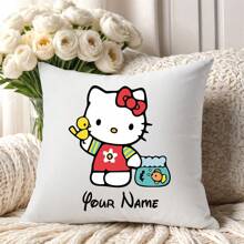 1pc Personalized  Pillow Case (Pillow Insert Not Included), Cute  Cartoon Design, Zipper Closure, Soft & Comfortable, Suitable For Home Decor Pillows In Various Rooms - White - View 11