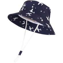 飞机图案男童遮阳帽女童渔夫帽儿童夏季遮阳帽 - 飛機五角星盆帽 - 查看 19