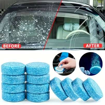 50pcsWindshield Concentrated Rain Repellent Effervescent Tablets, Multi-Season Car & Home Use,Car Accessories