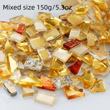 150g/5,3oz Azulejos de Mosaico de Vidro de Tamanhos Mistos, Suprimentos DIY para Projetos Artísticos, Acessórios de Artesanato de Decoração Doméstica, Suprimentos de Vidro