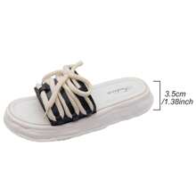 Sandalias casuales de exterior con suela gruesa y diseño slip-on para mujer, para el verano