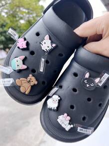 7 قطع/مجموعة من سلسلة الحيوانات الجميلة ثلاثية الأبعاد لزخرفة الأحذية والنعال والصنادل وإكسسوارات الأحذية البلاستيكية، مناسبة كهدايا لأعياد الميلاد والحفلات