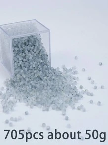 705 piezas/50g Cuentas de arroz de cristal facetado y escarchado en color dorado para hacer joyería, pulseras, collares, decoración de ropa y manualidades DIY