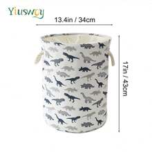 Yiuswoy Yiuswoy Animal Pattern Laundry Basket Foldable Large Storage Basket Thickened Fabric Toys Basket, Home Decor Hamper For Bathroom, Bedroom, Living Room, Playroom, Dormitory
