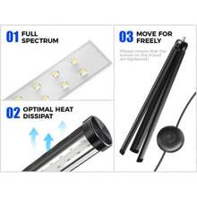 Barrina Standing Grow Light T10, 42W 5000K, Full Spectrum LED Plant Light For Indoor,Vertical Grow Light, Wide Coverage, 4FT Height With On/Off Switch And Tripod Floor Stand - 美規A型插(110-127V) - 查看 10