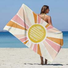 1 件超大沙滩巾，多用途防晒毛巾，旅行、度假、游泳池、露营必备礼物，适合成人夏季、假日 - 彩色 - 查看 1