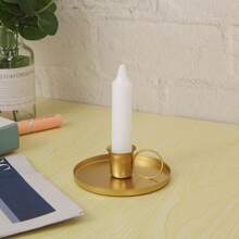 1pc Elegant Iron Candle Holder - Floor Standing, Creative Gold And Black Metal Decorative Candle Holder, Suitable For Easter, Weddings And Everyday Use, To Create A Warm Home Atmosphere