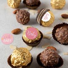 45 Pieces Boy Girl Baby Shower Favors Stickers Mini Kisses Candy Stickers Chocolate Drop Labels Wrappers Little Cutie Baby Shower Decoration For Sprinkle Birthday Party(5pcs/45stickers) - Multicolor - View 5
