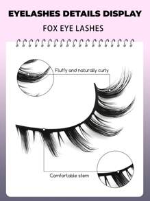 GROINNEYA 7 Pairs Cat Eye False Eyelashes, Natural Look 3D Faux Mink Soft Anime Cosplay Thick Lashes (Y05) - 黑色 - 查看 3