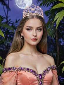 1pc Coroas de Cristal Para Mulheres, Tiara de Bolha de Cristal Noiva Rainha Real Tiara de Princesa Headpieces Para Mulheres Noiva Casamento Baile de Formatura Festa de Aniversário Coroas