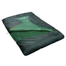25 - Degree 2 - Person Hooded Sleeping Bag In Green, Spacious 66"X88" For Cozy Camping