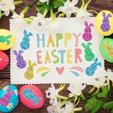 Easter Rabbit Stickers - Colorful Laser Cut Rabbit Stickers, 5 Shiny Colors, Self-Adhesive Sealing Labels, Suitable For Envelopes, Diaries, And Party Gifts - Multicolor - View 2