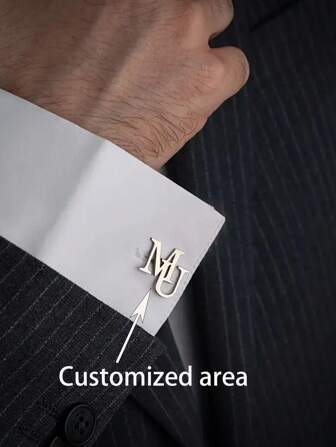 Customized First Letter "MU" Men's Cufflinks - Elegant Stainless Steel, Personalized Letter Design, Suitable For Formal Shirts - Ideal Gift For Husbands, Boyfriends, And Sons - With Only English Inscriptions, Formal Shirt Cufflinks | Elegant Design | High-Quality Buttons, Engraved,Stainless,Colorful,Cute,Adorable,Funny,Kawaii,Y2K,Stylish,Unisex,Casual,Custom,Personalized,Unique,Customized,Ideal Gifts For Him,Ideal Gifts For Her,Her,Boyfriend,Girlfriend,Family,Friends