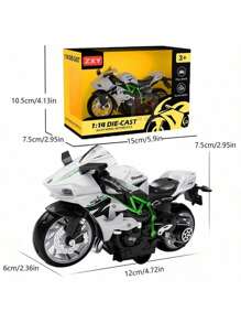 1 pieza Juguete de motocicleta de aleación, Motocicleta a escala 1:14, Actualizada y ampliada, Conducción por inercia, Motocicleta de juguete para niños, Material metálico, Motocicleta Kawasaki, Regalo de cumpleaños/Pascua/Navidad, Regalo perfecto, Vuelta al colegio